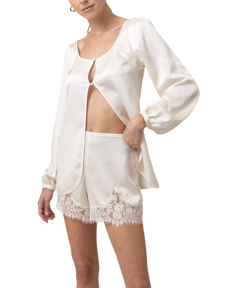 Line & Dot Women's Nicolo Lace Trim Shorts