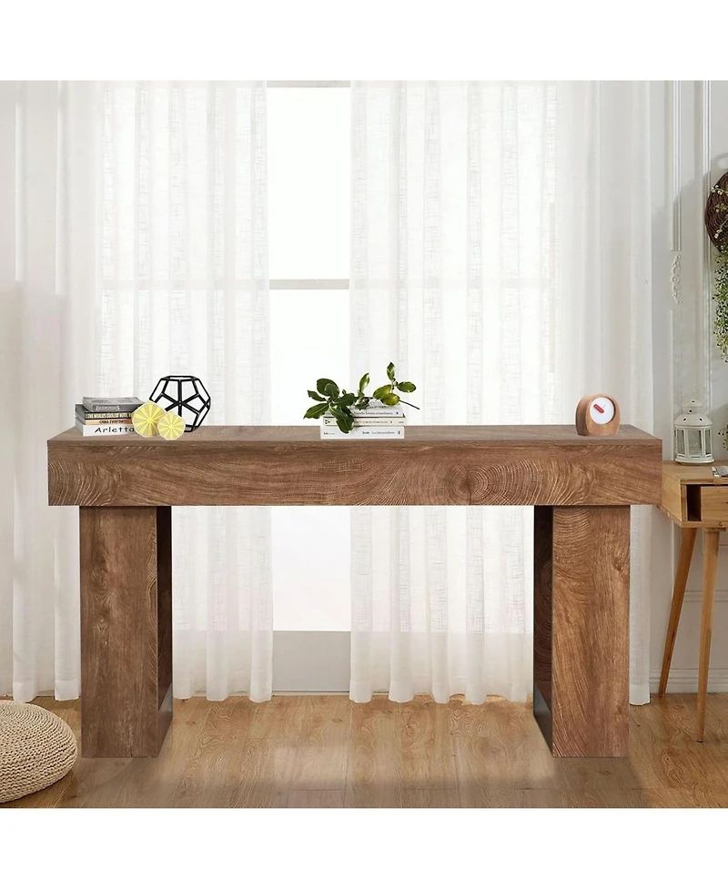 gaomon 63 Inches Long Console Table, Wooden Entry Table for Entryway, Rustic Sofa Tables Behind Couch, Farmhouse Entryway Tables for Hallway