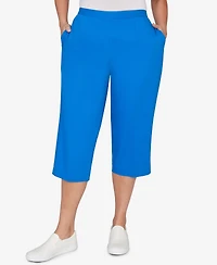 Alfred Dunner Plus Lady Liberty Heat Set Side Seam Pocket Capri Pants