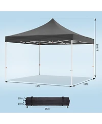 Homfan 10x10 Ft Heavy-Duty Pop-Up Canopy Tent with Roller Bag, 1-Minute Setup Upf 50+ Waterproof Outdoor Sun Shade for Beach, Market and Patio