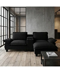 Streamdale Furniture Modular Cloud L-Shape Sofa with Storage, Usb, 2 Pillows
