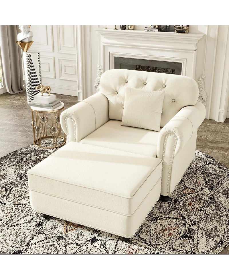 Streamdale Furniture Chesterfield Sofa with Nailhead Trim