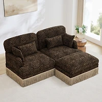 Streamdale Furniture Comfy Chenille Loveseat Sofa with Ottoman