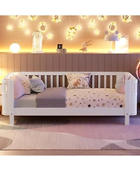 Streamdale Furniture Wood Low Profile Twin Platform Bed with Rails