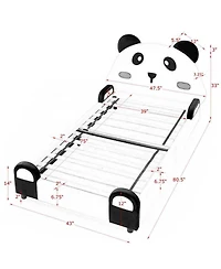 Streamdale Furniture Panda Kids Bed, Padded Edges, Solid Wood Frame