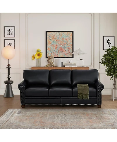 Streamdale Furniture Classic Living Room Nails Sofa Faux Leather