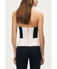 Nocturne Women's Structured Strapless Contrast Bustier Top