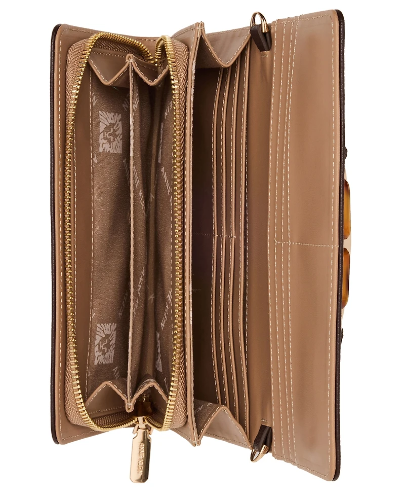 Anne Klein Tortoise Chain Link Mini Wallet