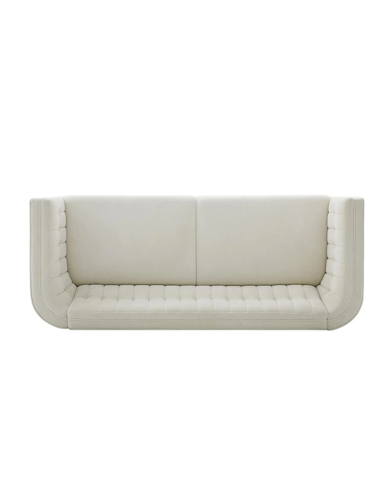 Streamdale Furniture 76" 3-Seater Sofa with Curved Armrests and Channel Tufting