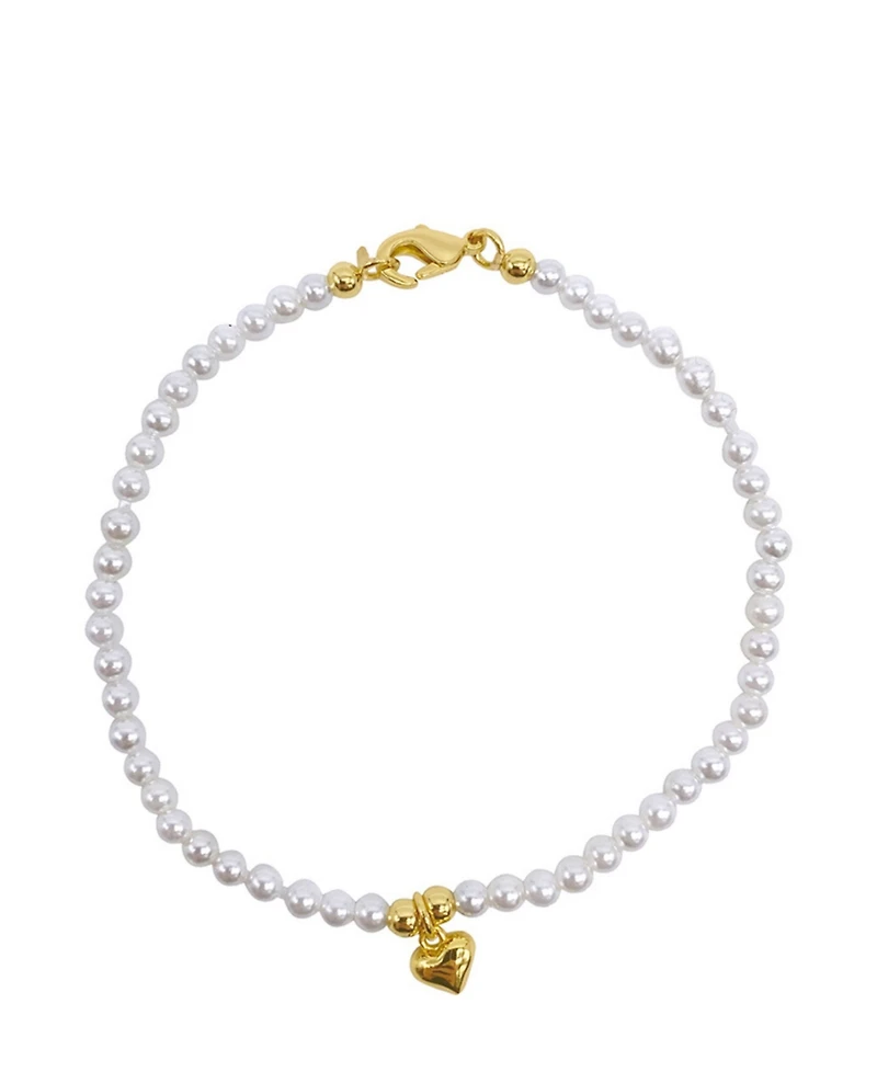 Adornia Pearl Gold 2-Piece Heart Set