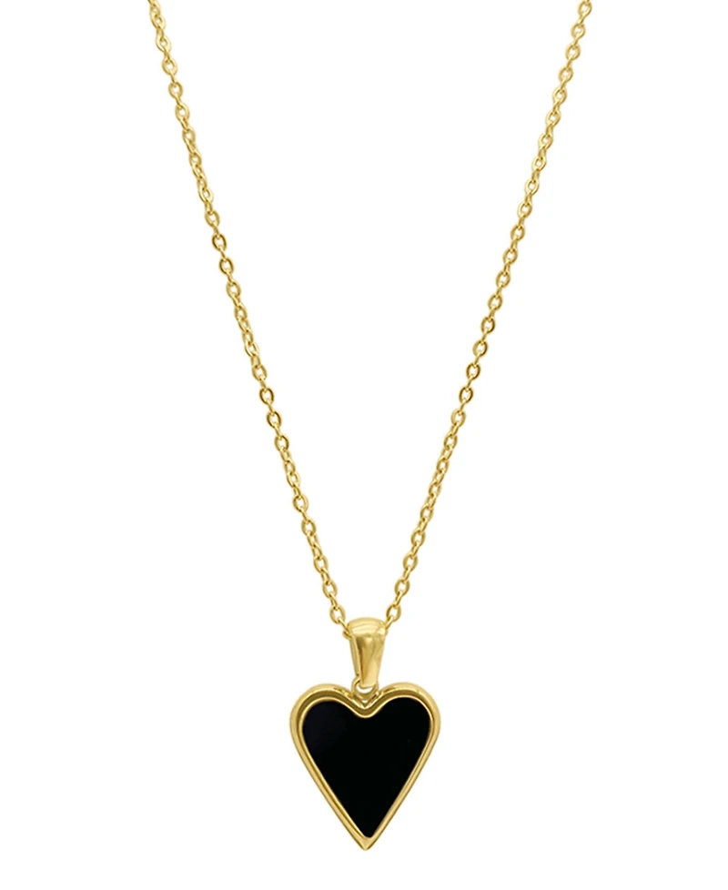 Adornia Gold 3-Piece Lariat, Herringbone Chain and Heart Pendant Necklace Set