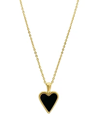 Adornia Gold 3-Piece Lariat, Herringbone Chain and Heart Pendant Necklace Set