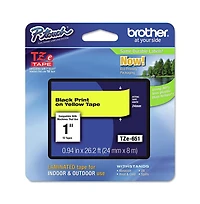 Brother P-Touch TZE651 0.94 in. x 26.2 ft. TZe Standard Adhesive Laminated Labeling Tape