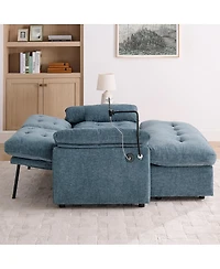 Streamdale Furniture Reclining Sofa w/Usb, Ottoman
