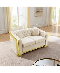 Streamdale Furniture Velvet Tufted Loveseat Sofa