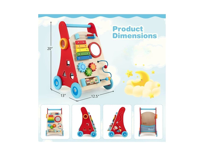 Slickblue Baby Walking Toy with Handle and Wheels for Boys and Girls