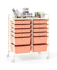 Gouun 12-Drawer Rolling Storage Cart with Lockable Wheels