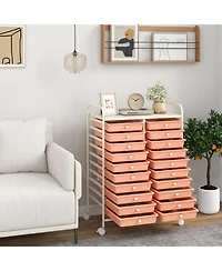 Gouun 20-Drawer Rolling Storage Cart with Removable Drawers and Locking Wheels