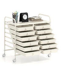 Gouun 12-Drawer Rolling Organizer Cart with Transparent Drawers