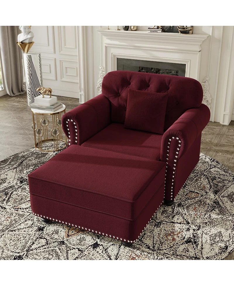 Streamdale Furniture Chesterfield Sofa with Nailhead Trim
