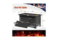 Aecojoy 43 Inch Firepit Table Metal Outdoor Fireplaces with Waterproof Cover