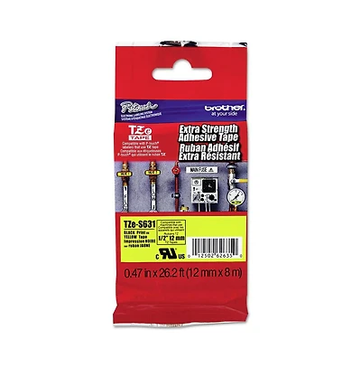 Brother P-Touch TZES631 0.47 in. x 26.2 ft. TZe Standard Adhesive Laminated Labeling Tape