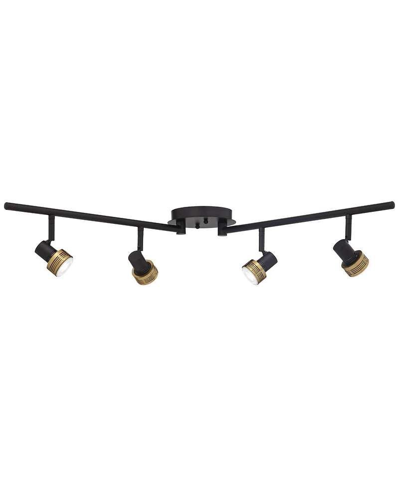 Pro Track 4-Light Heads Led Ceiling Track Light Fixture Kit GU10 Dimmable Black Gold Metal Modern Kitchen Bathroom