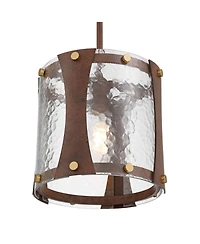 Franklin Iron Works Fable Wide and Antique Brass Mini Pendant Light