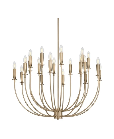 Possini Euro Design Possini Euro Lloyd Wide Matte Brass 20-Light Modern Chandelier