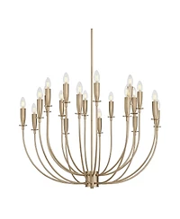 Possini Euro Design Possini Euro Lloyd Wide Matte Brass 20-Light Modern Chandelier