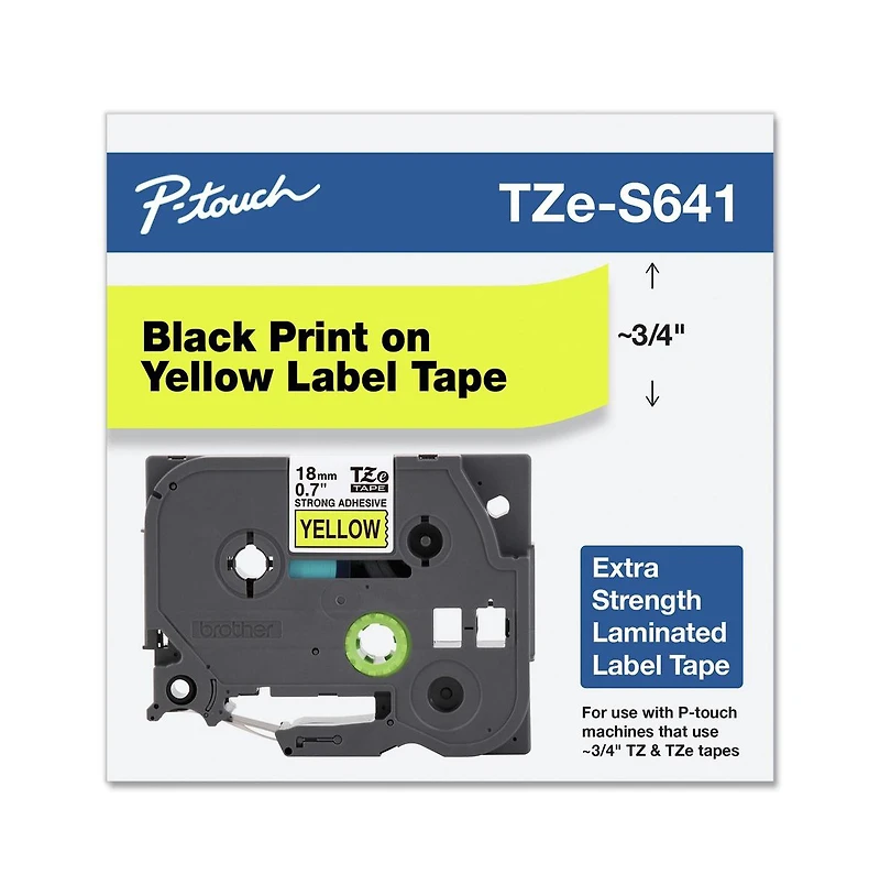 Brother P-Touch TZES641 0.7 in. x 26.2 ft. TZe Standard Adhesive Laminated Labeling Tape