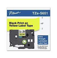Brother P-Touch TZES651 0.94 in. x 26.2 ft. TZe Standard Adhesive Laminated Labeling Tape