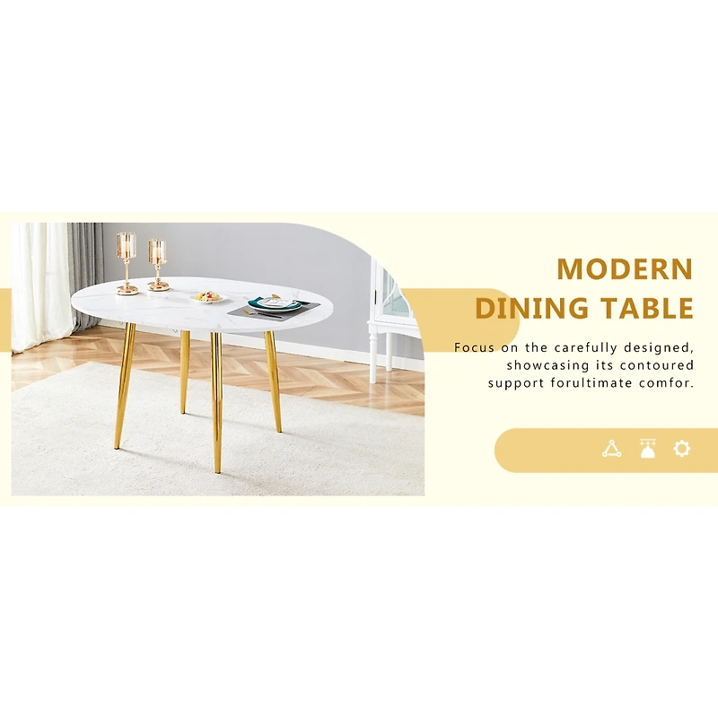 Streamdale Furniture Retractable Pattern Mdf Tabletop with Metal Legs