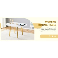 Streamdale Furniture Retractable Pattern Mdf Tabletop with Metal Legs