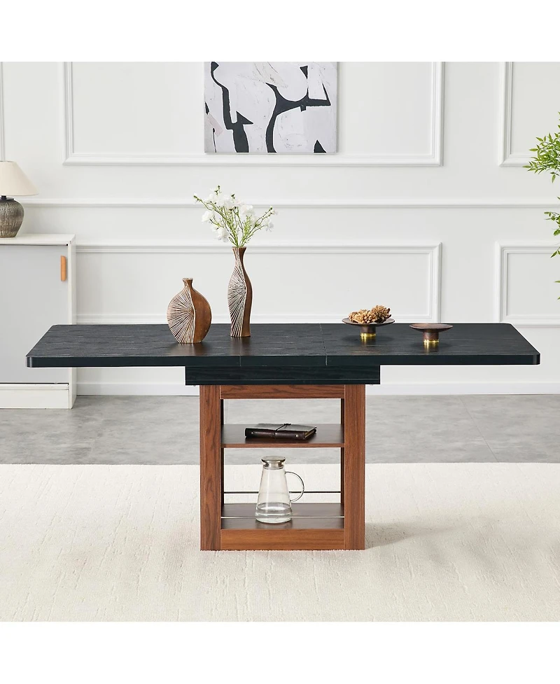 Streamdale Furniture 59-71 Inch Expandable Dining Table with Storage