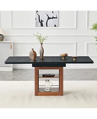Streamdale Furniture 59-71 Inch Expandable Dining Table with Storage