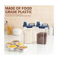 Aronkl Airtight Pet Food Storage Container with Pour Spout Measuring Cup 4 Seal Buckles Bpa Free Durable Plastic