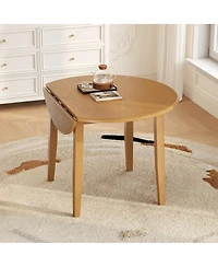 Streamdale Furniture Extendable Round Dining Table for Small Spaces
