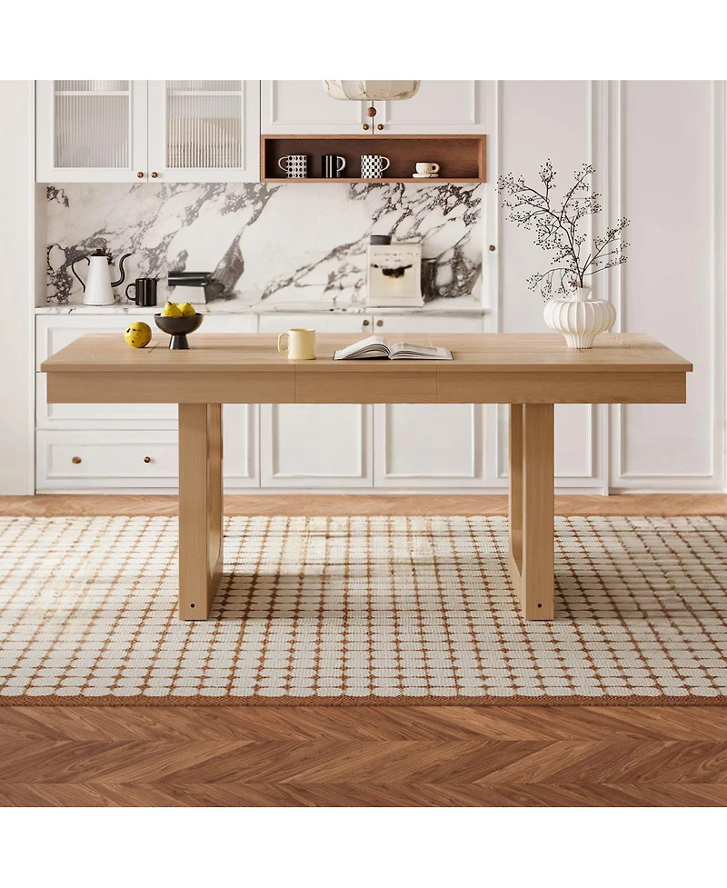 Streamdale Furniture 60 - 78 Inch Extendable Farmhouse Dining Table