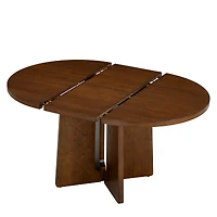 Streamdale Furniture Solid Wood Extendable Round Dining Table with Leaf