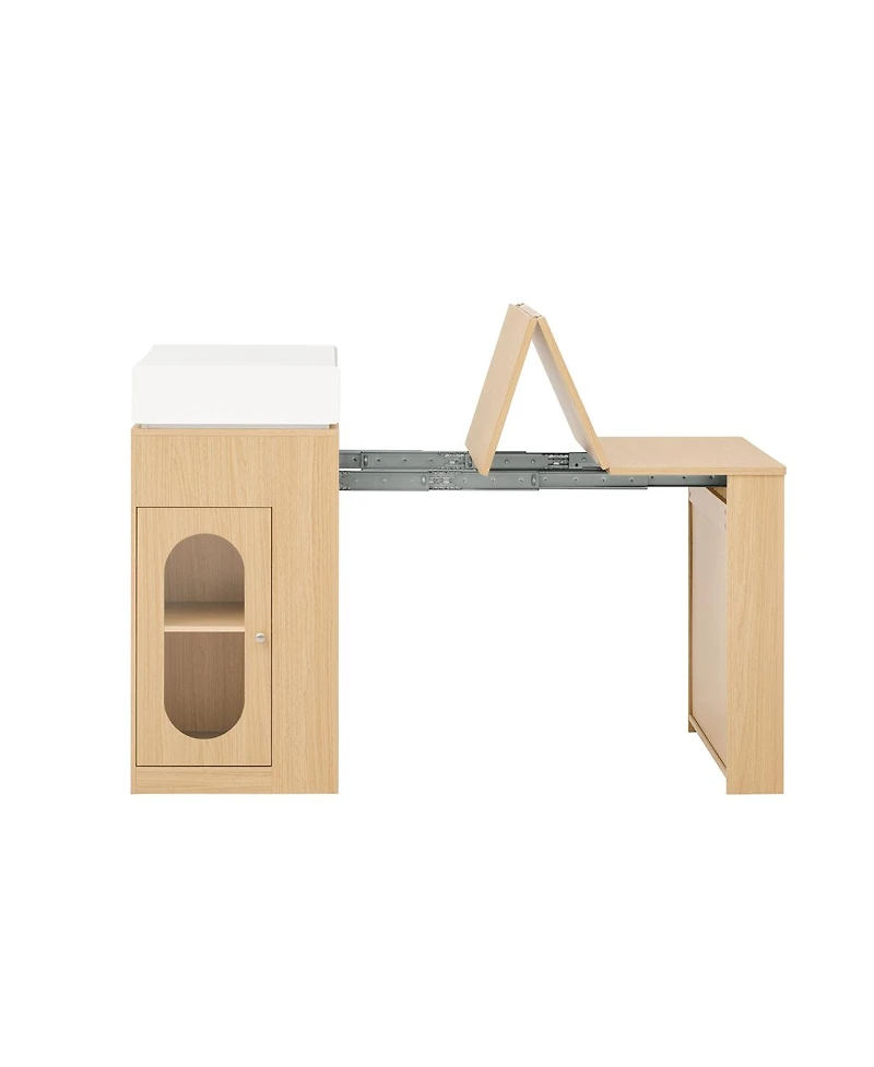 Streamdale Furniture Extendable Dining Table/Island with Storage and Power