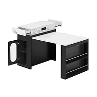 Streamdale Furniture Extendable Dining Table/Island with Storage and Power