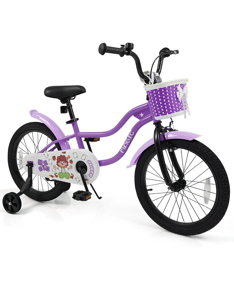 Slickblue Bicycle with Training Wheels, Easy Learning Kids Bike
