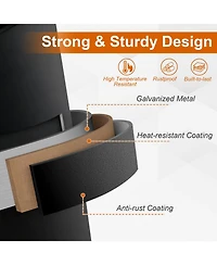 Sugift 24 Inch Heavy-Duty Metal Fire Pit Bowl Outdoor Wood-Burning Firepit with Handles