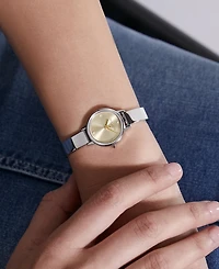Olivia Burton Women's Mini Classic Silver Tone Stainless Steel Bangle Bracelet Watch, 23mm