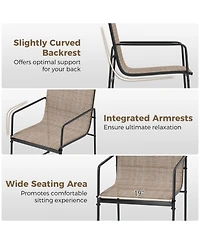 Sugift Outdoor Dining Chairs Set of 4 Patio Furniture Chair with Breathable Seat and Backrest