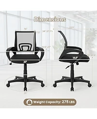 Sugift Mid-Back Mesh Office Chair Ergonomic Computer Chair with Lumbar Support