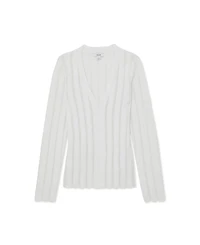 Reiss Women's Loui Open-Stitch V-Neck Jumper