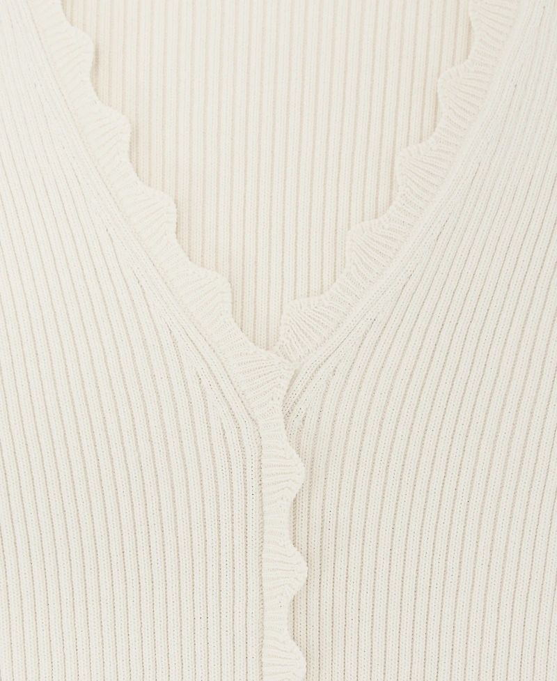 Reiss Women's Scallop-Trim Rib-Knit Top