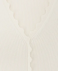Reiss Women's Scallop-Trim Rib-Knit Top